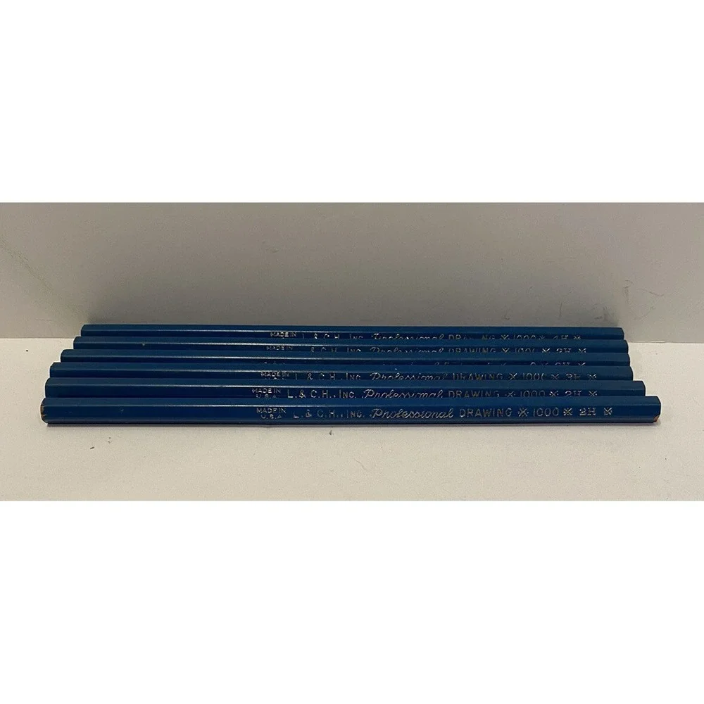 Vtg L & CH Inc Professional Drawing Pencils Lot Of 6 Made In USA 1000 2H 3H 4H